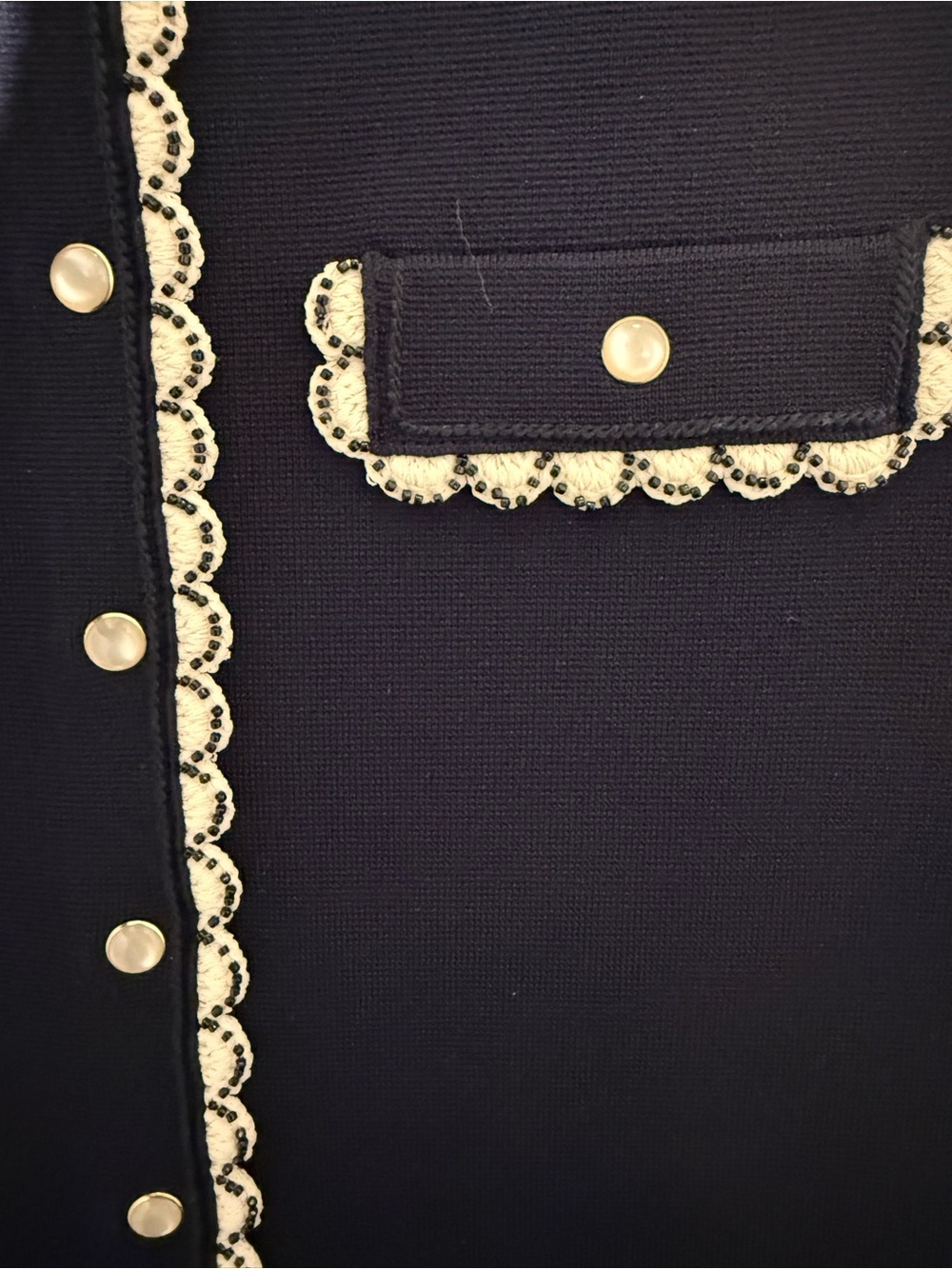 Sandro navy bandage a line skirt with white and navy trim Size EU 36 (US 4) - Picture 3 of 8